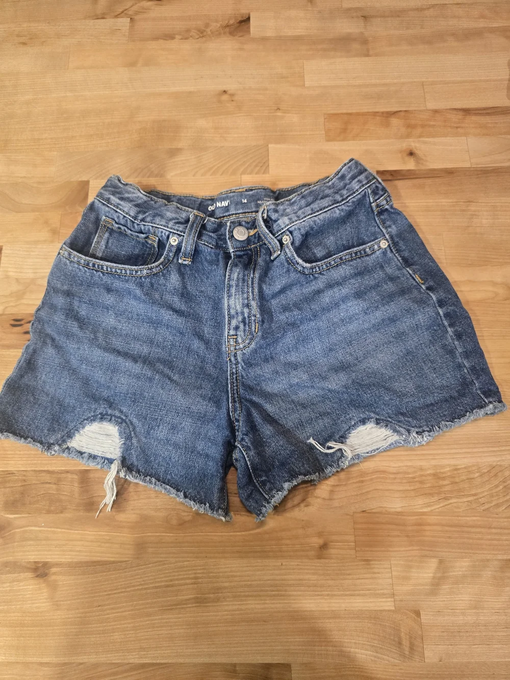 Old Navy Girl's Distressed Blue Denim Cutoff Shorts